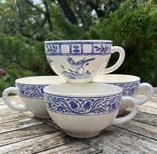 4 tasses Gien Oiseau bleu