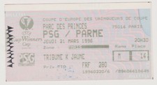Billet Football Collector Paris SG PSG - AC Parma Italia 21/03/1996