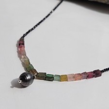 collier argent perle noire de