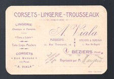 Béziers (34) vieux papiers publicité carte commerciale VIALA qcrsets..   P40693