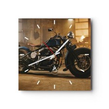 Horloge murale en verre 40x40cm Harley-Davidson Moto Moteur Wall Clock