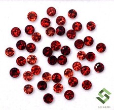 Naturel Grenat Rouge Rond Coupe 3 MM Lot 43 Pièces 6.77 Cts Calibré Ample Gemmes
