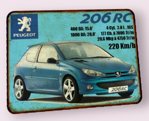 Plaque métal vintage peugeot - métal,