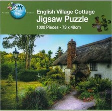 Puzzle En Bois De 1000 Pièces Cottage De Village Anglais Et Jardin Champêtre