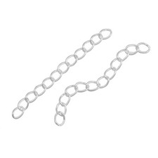 LOT de 60 CHAINETTES d'extension chaines env. 50mm ARGENTE création bijoux