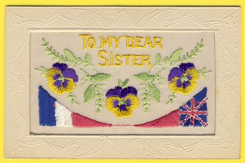 Cpa carte brodée embroidered - cpa,