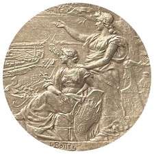 Médaille Jolie ciselure argent " Chambre de commerce  de CALAIS 1828 " BOTTEE