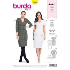 6383 PATRON BURDA  2 CREATIONS ROBE A BASQUE ELEGANTE    DU 36 AU 46