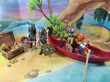Playmobil Lot De 4 Vikings Avec Bateau