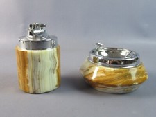 Briquet Cigarettes Cendrier Marbre Onyx Pakistanais Made IN Italy Vintage
