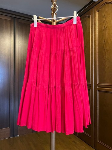 Jupe évasée coton rouge - en,