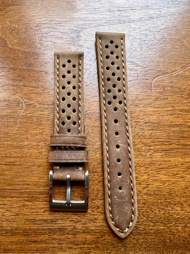 Bracelet cuir brun mat - en,