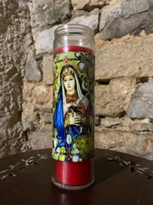 Bougie rouge Erzulie Freda durée 5 jours en verre