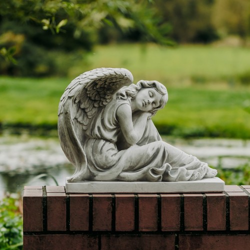 Statue ange sur socle - ,