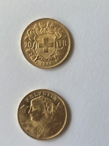 Piece francs or - 20, suisse