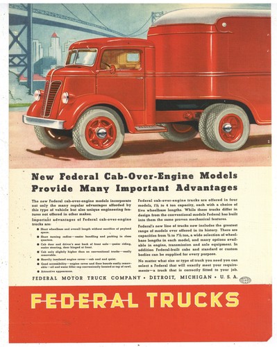 1937 federal trucks ads - ads, f&b