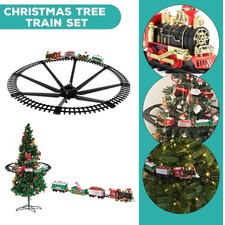 Noël Arbre Ensemble Train à Piles Autour Arbre Musical Train Fête Décor