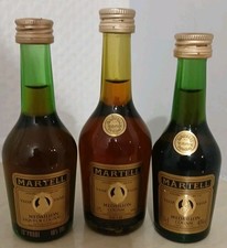 3 Miniatures de Cognac Martell Cordon Médaillon. Export Us