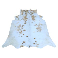 4. Peau de Vache Tapis Marron Et Blanc Large Véritable Cuir Grand Ne Perd