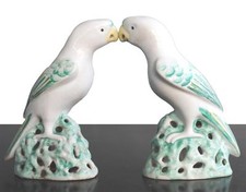 Couple de perroquet porcelaine