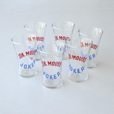 6 verres publicitaire JOKER - JOK MOUSS - bleu rouge -vintage Diabolo 14 neufs