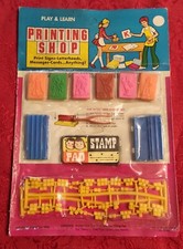 blister ancien jouet de bazar  play & learn PRINTING SHOP  tampons imprimerie 