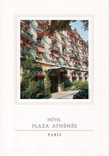 HPA Hôtel Plaza Athénée Paris - Plaquette publicitaire cartonnée années 1980