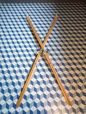 ANCIEN-SKI BOIS-VINTAGE-DéCO-CHALET-MONTAGNE-202cm