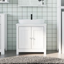Meuble de Salle de Bain Rangement Toilette Maison Blanc Bois Pin Massif vidaXL