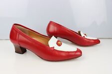 Escarpins trotteurs confort tout cuir rouge et blanc GIOIELLO T 39 TBE