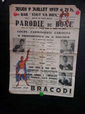 AFFICHE BOXE PARODIE COTE D'IVOIRE 1959