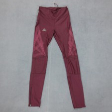 Collant Leggings Course Running Salomon Active Dry Alfa Femme XS Bordeaux Nylon
