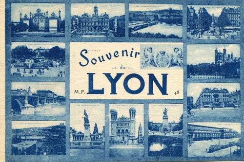 Carte souvenir lyon ecrit - souvenir, de