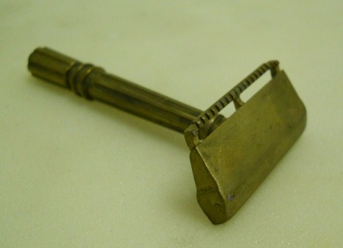 Vintage brass shaving safety - shaving,