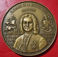 MEDAILLE BRONZE ♦ Compagnie Messageries Maritimes 1953 LA BOURDONNAIS 1699-1755