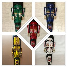 Divers Tailles Africain Visage Tenture Murale Tribal Art Multicolore Masai Home