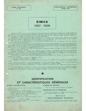 ▄▀▄ FICHE TECHNIQUE ELECTRICITE SIMCA 1307 1308 N° 118 04/1976 ▄▀▄