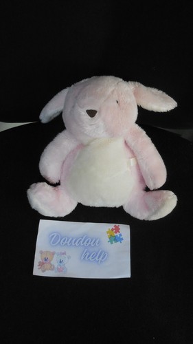 Doudou peluche lapin rose - peluche,