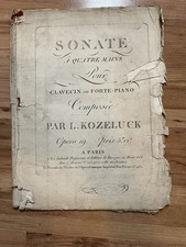 KOZELUCH Leopold, Sonate 4 Mains Opus 19 Imbault Partition Piano-forte