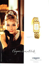 publicité Advertising 0823 2002    montre Longines  Dolce Vita or  18 cts