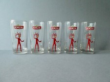 5 grands verres publicitaires, jus de fruit, Joker, années 90, bistrot