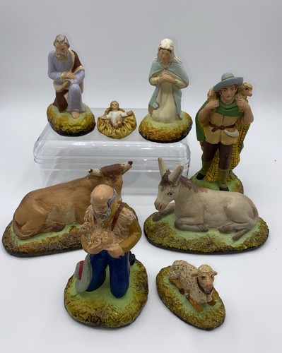 Santons creche plâtre - creche,