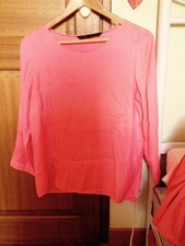 Top MANCHES 3/4 ROSE FUSHIA TAILLE M MARQUE Zara