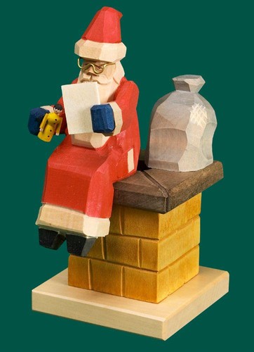 Père noël bois sculpté - bois,