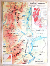 Ancienne carte affiche scolaire d'école MDI plastifiée Rhone 1970 J. Anscombre