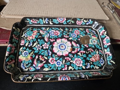 Ancien plateau plat emaille - ancien,