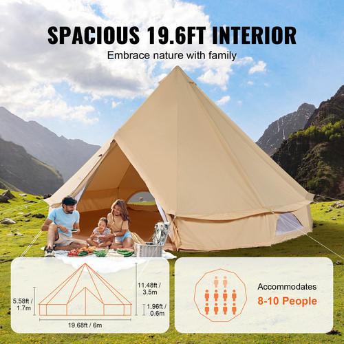 Vevor tente cloche toile - toile, 4