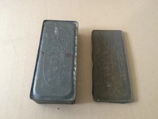 Boite biscuit ancienne Brun métallique consignée vintage