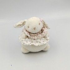 Doudou boule lapin blanc rose