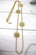 Collier sautoir 4 soleils bijou en acier 304 doré